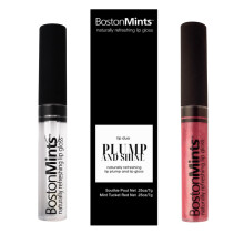 Boston Mints Plump & Shine Lip Duo Set  Mint Tucket Red Lipgloss (0,25 Unzen) und Lip Plumper Southie Pout (0,25 Unzen)  natrlich erfrischender ve