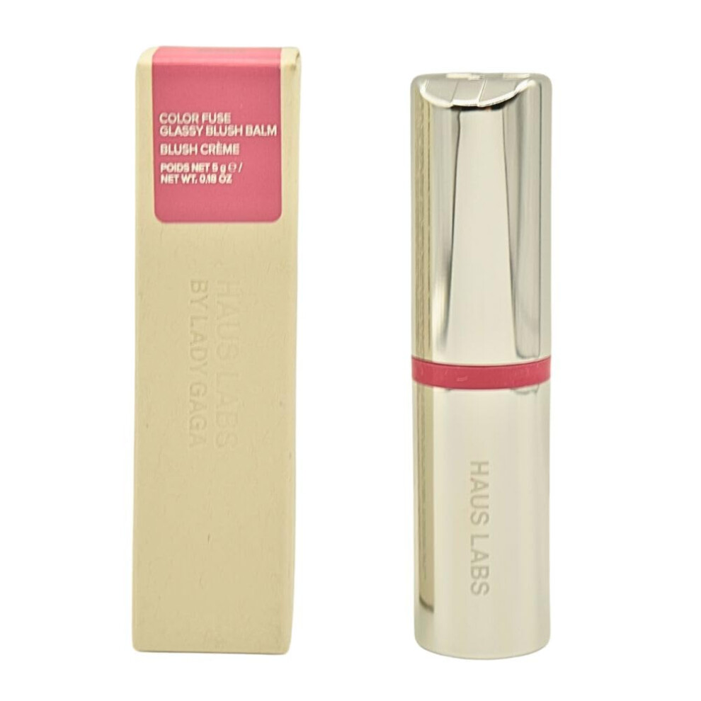 Haus Labs Color Fuse Longwear Hydrating Glassy Lip + Cheek Blush Balm Stick Glassy Rosette-image