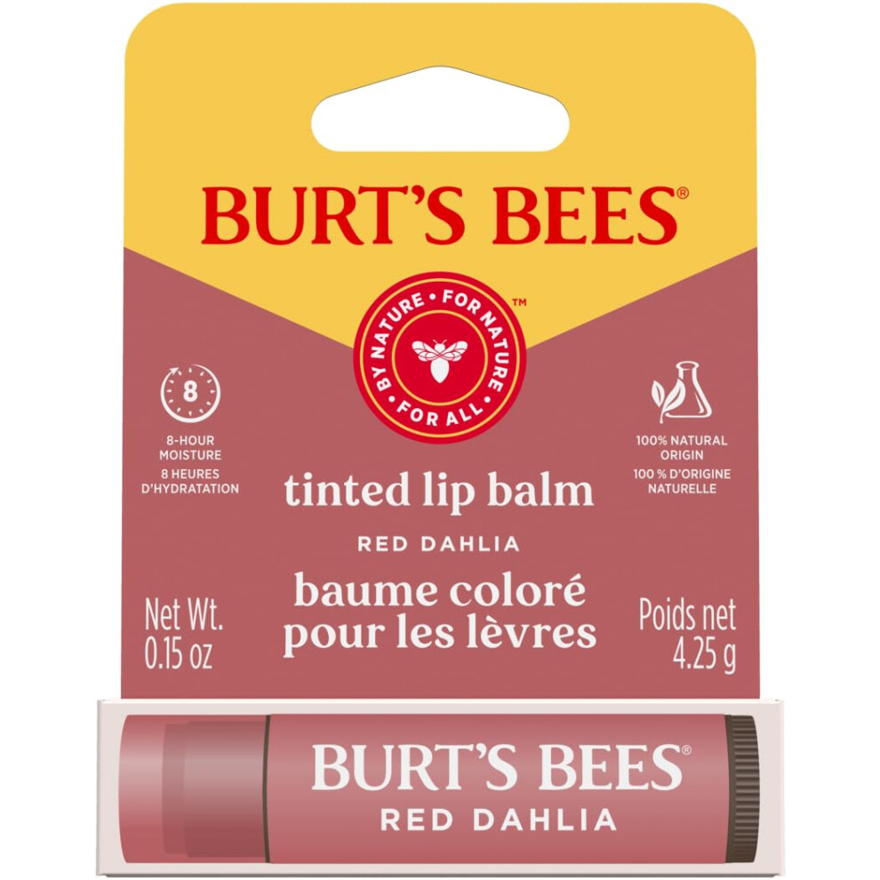 Photos - Lipstick & Lip Gloss Burts Bees Tinted Lip Balm Red Dahlia Blister 015oz 