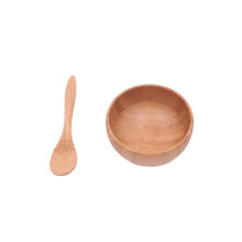 Eco bambu facial mscara de cuidados com a pele tigela vara mistura tigela colher terno crianas tigela de bambu