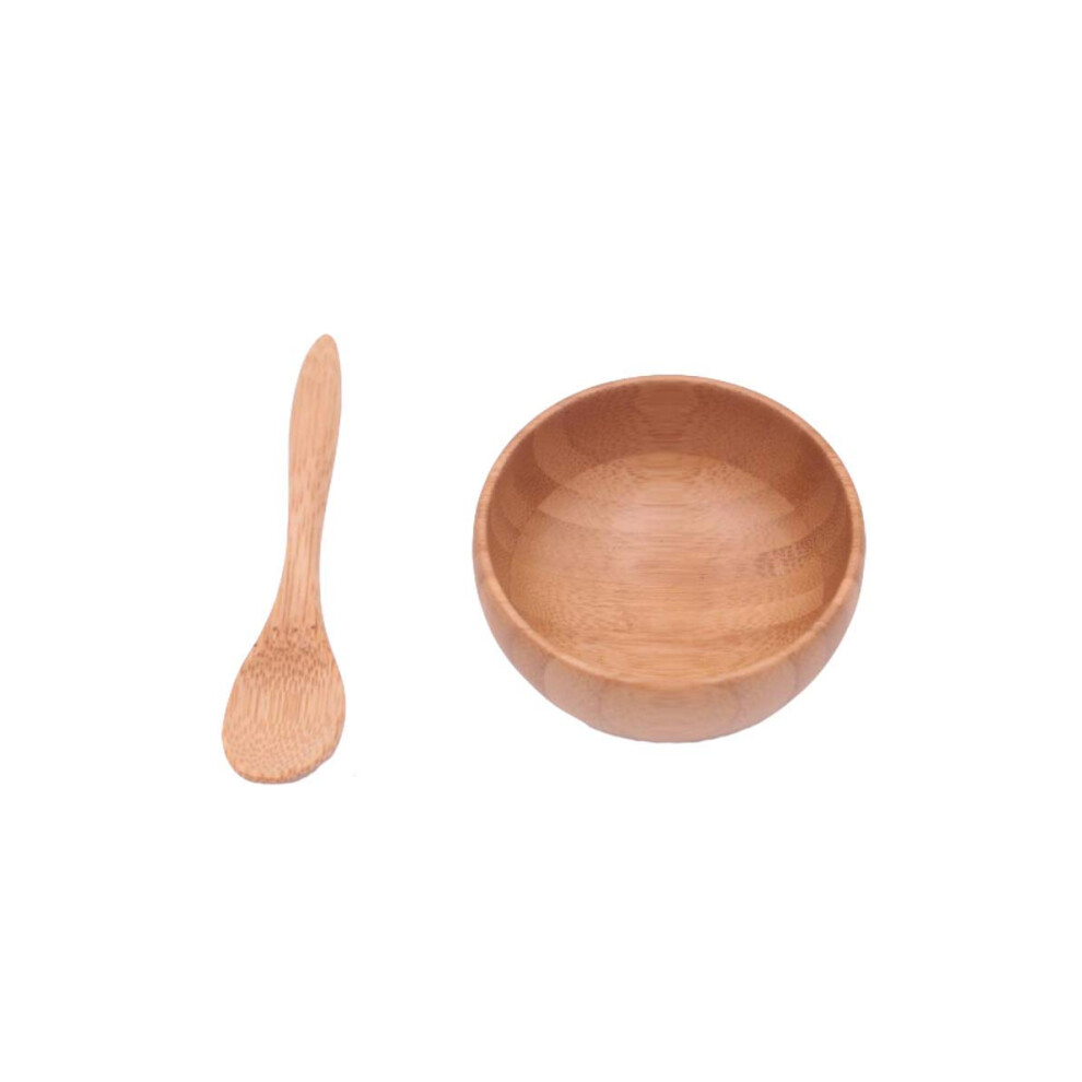 Astrqle Eco Bamboo Facial Skin Care Mask Bowl Stick Mixing Bowl Spoon Suit Children Bamboo Bowl