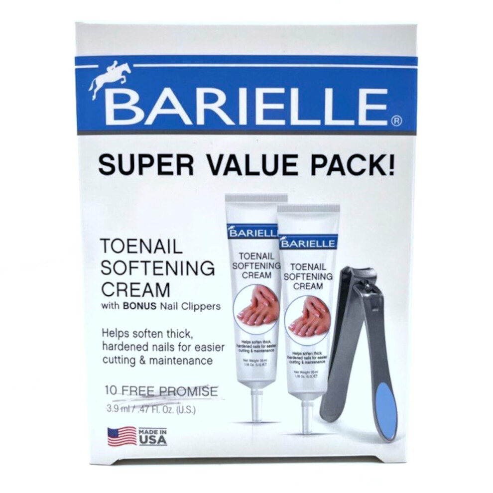 Barielle Cream Toenail Softening 118 Oz 2Pc Boxed Set With Barille Nail Clippers