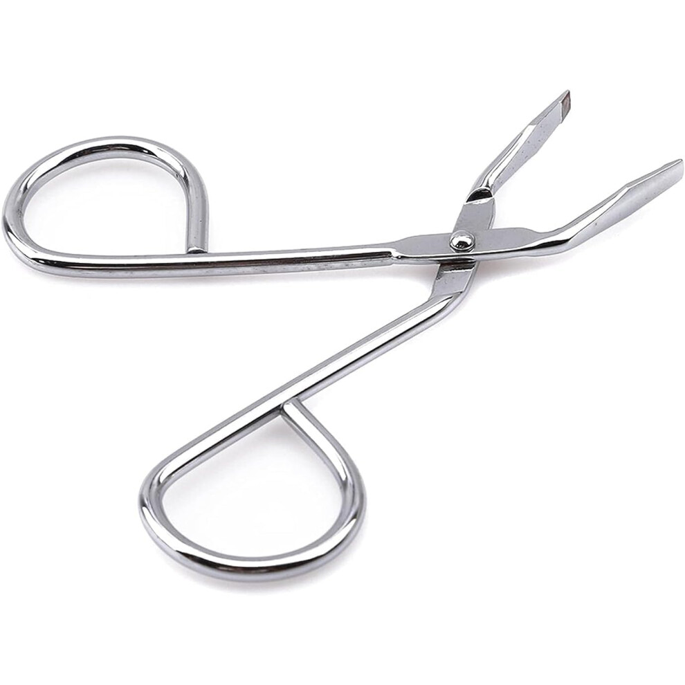 Dpwoum Silver Stainless Steel Eyebrow Scissors Tweezerselbow Pliers Clip Scissorsflat Tip Tweezers Hair Plucker Hair Removal Tweezers Shave And Hair Removal