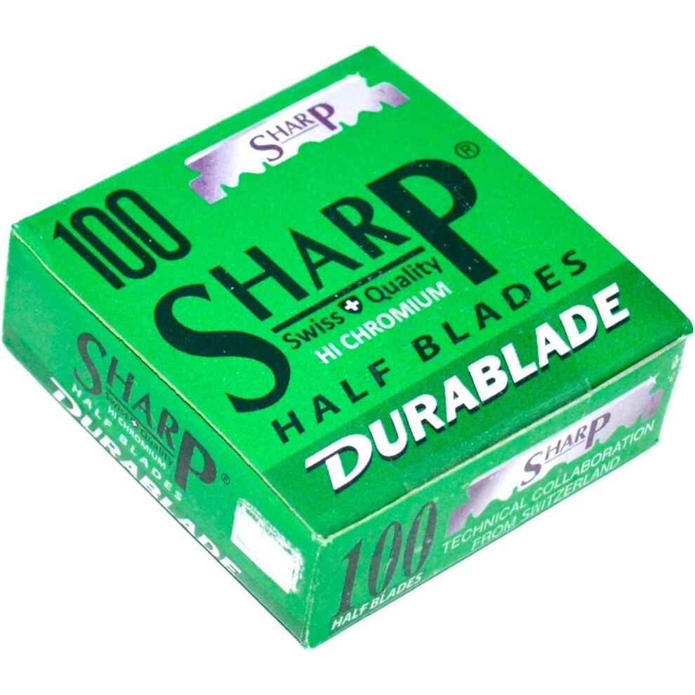 Sharp HiChromium Stainless Straight Edge Barber Razor Blades for Professional Barber Razors 100 Blades