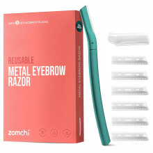 ZOMCHI Eyebrow Razor Face Razors for WomenMen Eyebrow Trimmer Shaper with Precision Cover Facial Shaver with 6 Blades Green