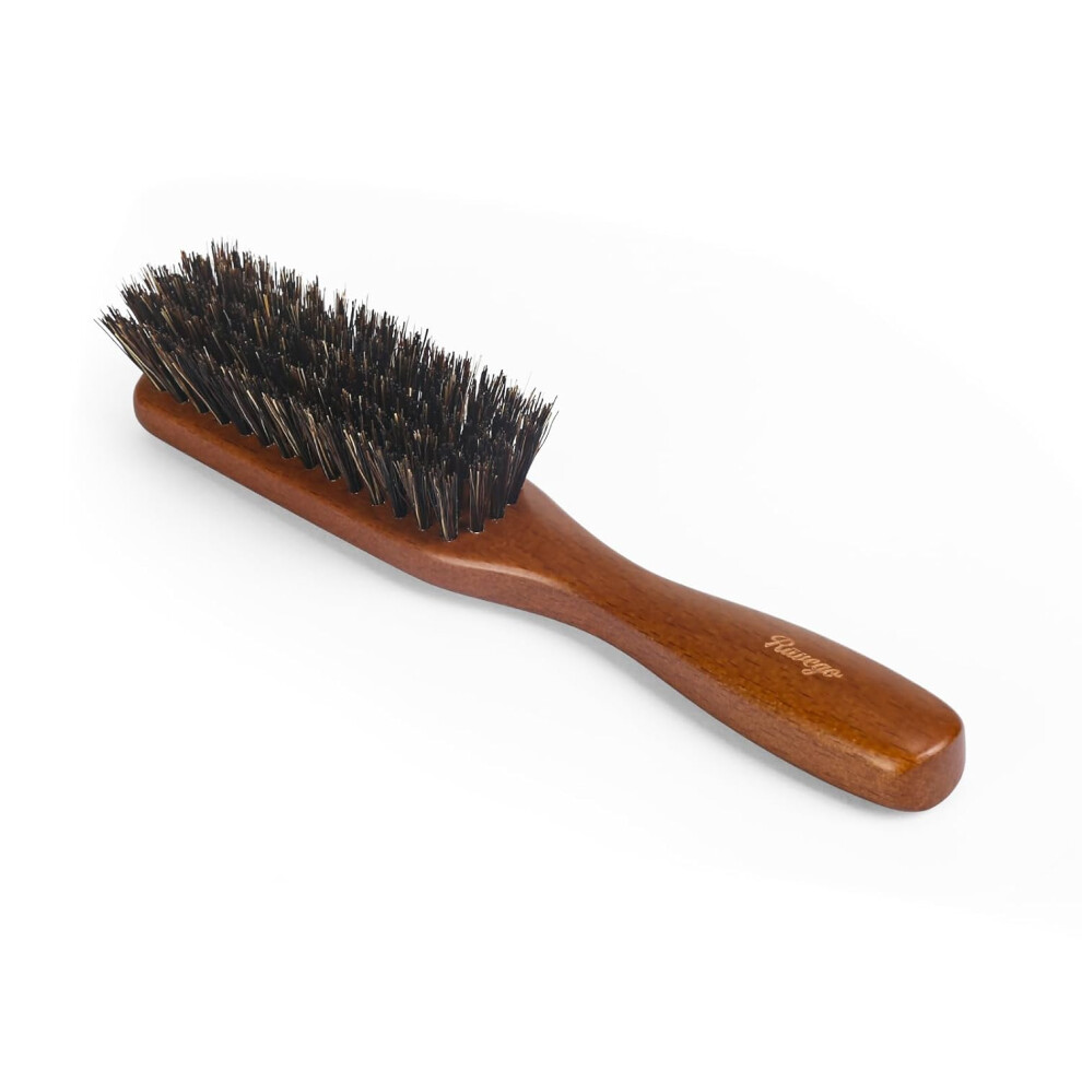 Ravego Beard Brush For Men 100 Boar Bristle Brush For Berad Short Hair Detangle Add Natural Shine Texture Exfoliates Skin And Scalp