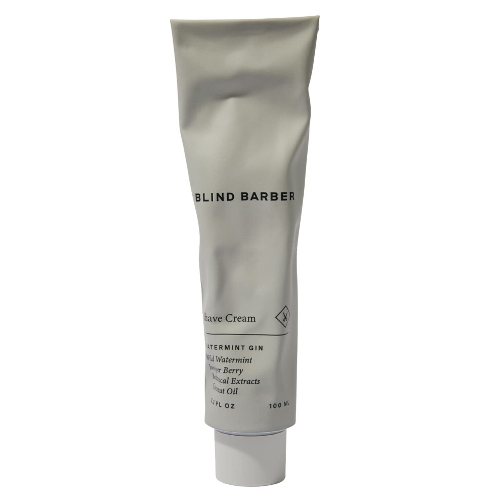 Blind Barber Watermint Gin Shave Cream Creamy Beard Lather for Men Protect Moisturize Sensitive Skin Good on All Skin Types 32oz 100ml