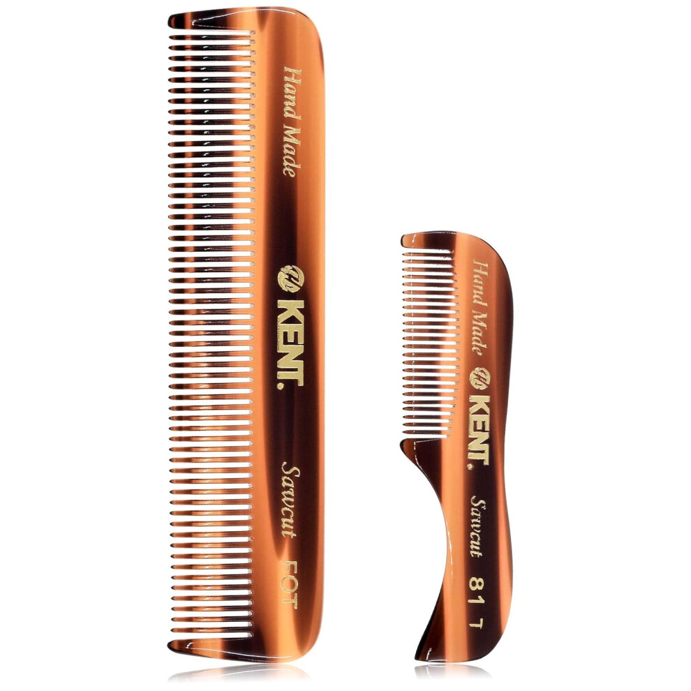 Kent Beard and Mustache Grooming Set  Handmade Pocket Combs for Mens Travel and Home Use Mini Combs for Grooming
