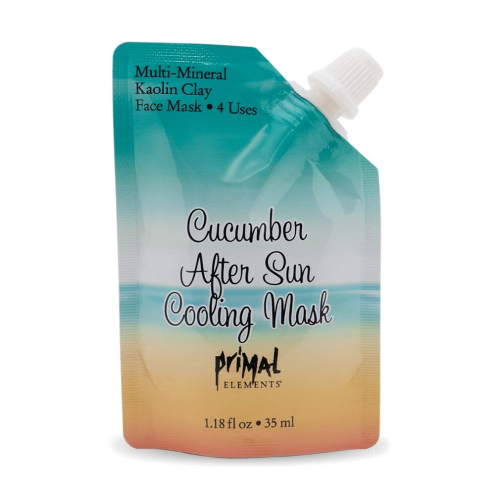 Primal Elements Face Mask Clay Mud Facial Treatment Multiuse Package 118 Oz Cucumber After Sun