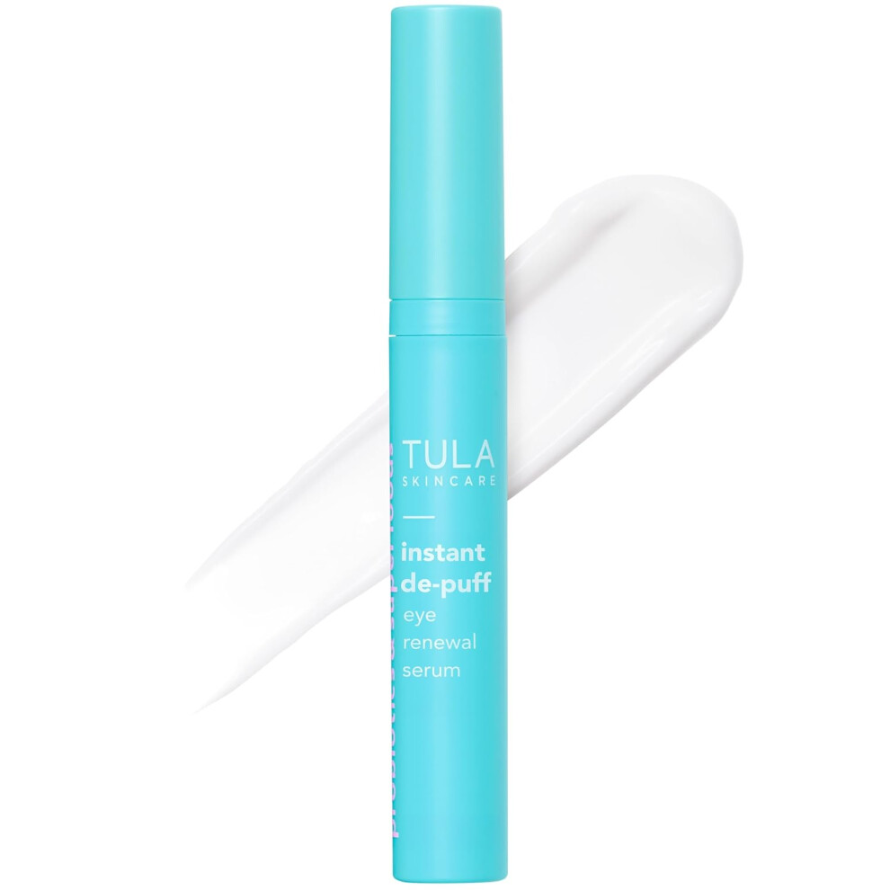 TULA Skin Care Instant DePuff Eye Renewal Serum  Dark Circles Under Eye Treatment Reduce Puffiness and Signs of Wrinkles 05 fl oz