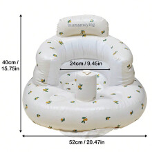 (Olive) Infant Shining Baby Inflatable Sofa Children Puff Portable Bath Chairs PVC Multifunctional Seat Practice Sitting Bath Stool