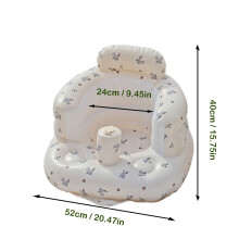 (Rabbit) Infant Shining Baby Inflatable Sofa Children Puff Portable Bath Chairs PVC Multifunctional Seat Practice Sitting Bath Stool