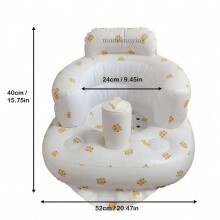 (Tiger) Infant Shining Baby Inflatable Sofa Children Puff Portable Bath Chairs PVC Multifunctional Seat Practice Sitting Bath Stool