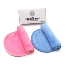 MotifLand Natural Makeup Remover-klude Microfiber Genanvendelige Hurtigtrrende Vaskeklud Ultra-blde luksus ansigtshndklder (2 Count Pink og B