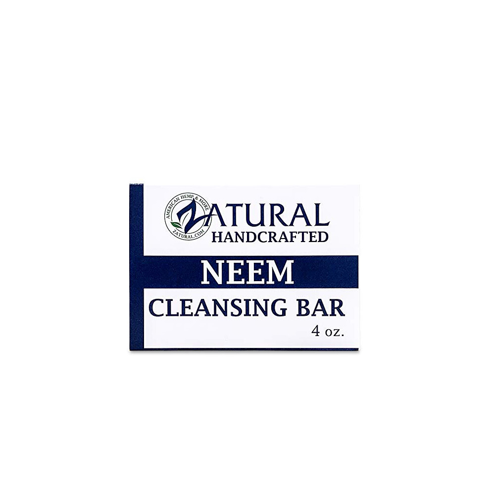Zatural Neem Cleansing Bar 4Oz Ultrasensitive Skinsoothing Therapyrelieves Skin Irritation Itching Flaking Dryness 1 Bar