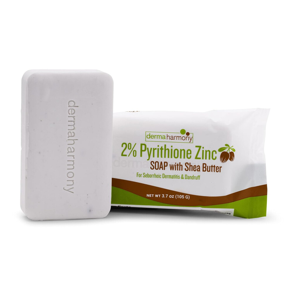 2 Pyrithione Zinc Shea Butter Bar Soap 4 oz for Seborrheic Dermatitis and Dandruff 4 oz