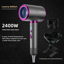 (f-Grey-3, UK) Latest Product: High Speed Hair Dryer, High-Power Quick Drying Negative Ion Hair Salon Hair Dryer, Household Appliances