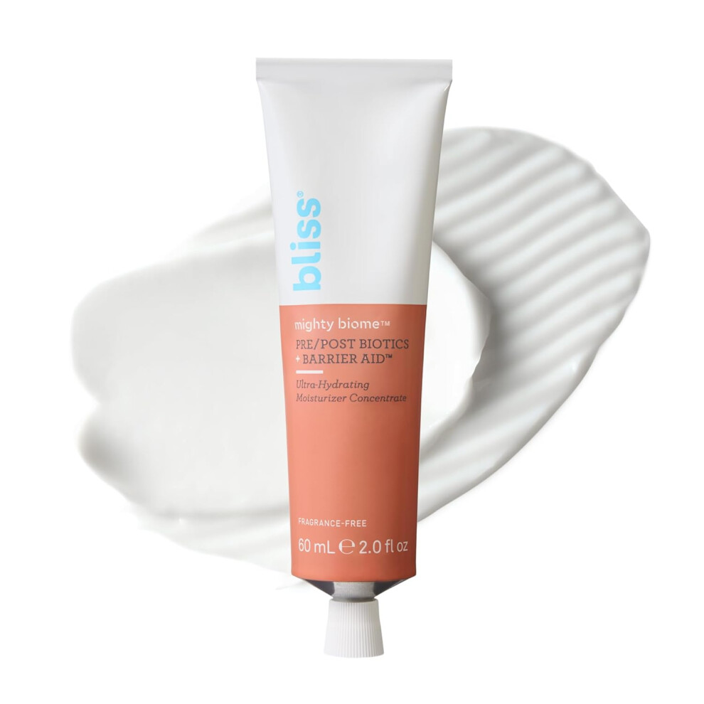 Bliss Mighty Biome Probiotic Nourishing Moisturizer  UltraHydrating with Squalane  Coconut Oil  Strengthens Skin Barrier  2 oz
