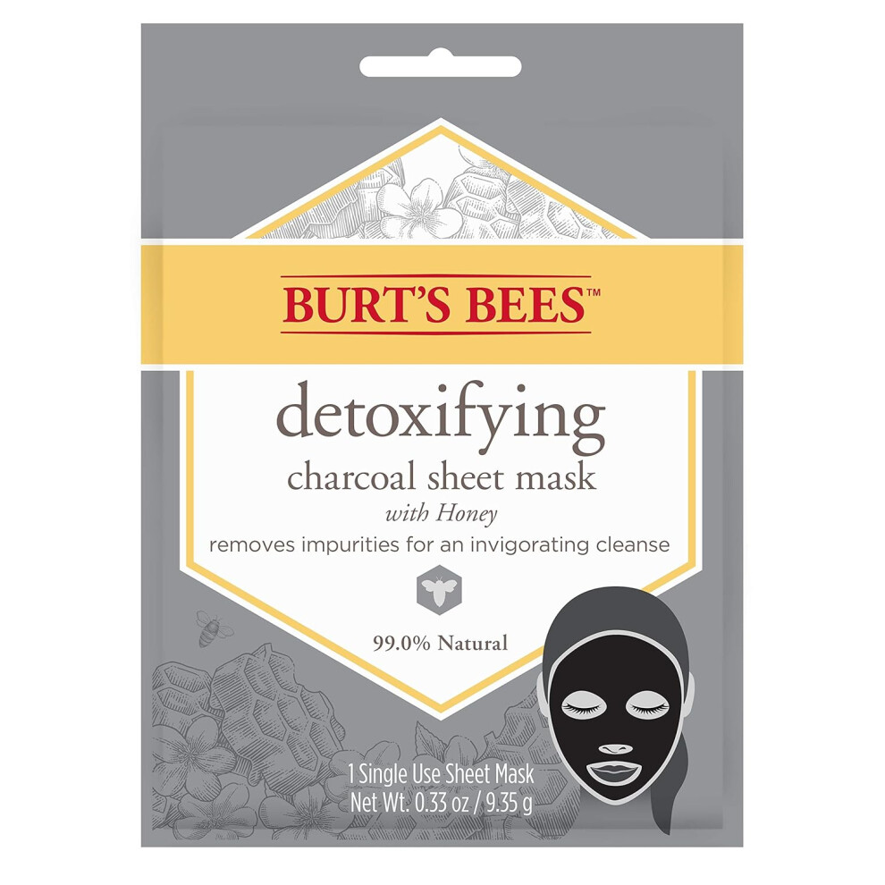 Burts Bees Detoxifying Charcoal Facial Sheet Mask Honey Single Use Package May Vary