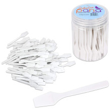 100pcs Pana Brand Cosmetic Make Up Disposable Plastic 2.5"""" Spatulas Skin Care Facial Cream Mask Spatula (100 Pieces in a Container) (WHITE)