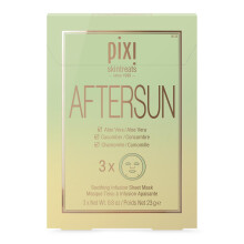 Pixi Beauty Aftersun Sheet Mask Instant Calming Soothing Skin Treatment Aloe Vera Cucumber Chamomile Cooling Mask 3 Masks Per Box 3 x 080 oz 23 gm