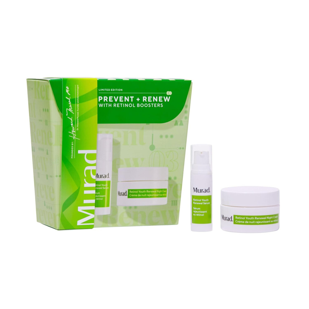 Murad Prevent  Renew wRetinol  2Piece Trial Set 44 Value  Retinol Night Regimen for Wrinkles  Retinol Serum 017Fl Oz Retinol Night Cream 05Fl Oz