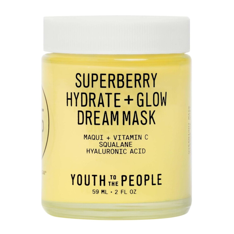 Youth To The People Superberry Hydrate Glow Dream Mask Vitamin C Face Moisturizer Plumps Brightens Skin Treats Dullness Uneven Tone Vegan