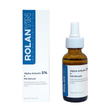 ROLANYIN Alpha Arbutin 2 % + HA Gesichtsserum reduziert dunkle Flecken, ungleichmigen Teint, tiefe Feuchtigkeitsversorgung, Anti-Aging-Hautreparatu