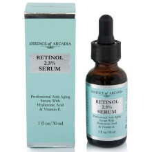 Essence of Arcadia RETINOL Serum 2,5 % Professionelle Anti-Aging-Formel mit feuchtigkeitsspendender Hyaluronsure und Vitamin E minimiert Falten