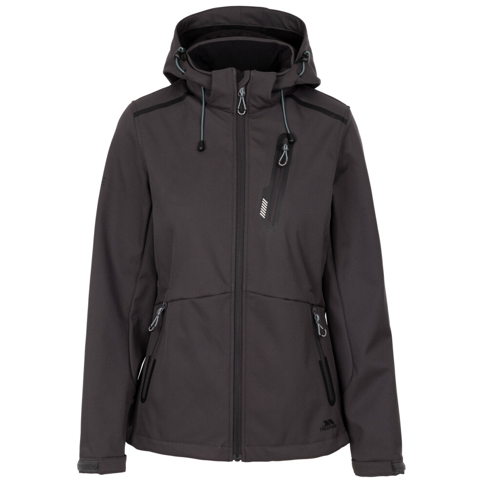 (10, Dark Grey) Trespass Womens Jacket With Zip Off Hood Neman