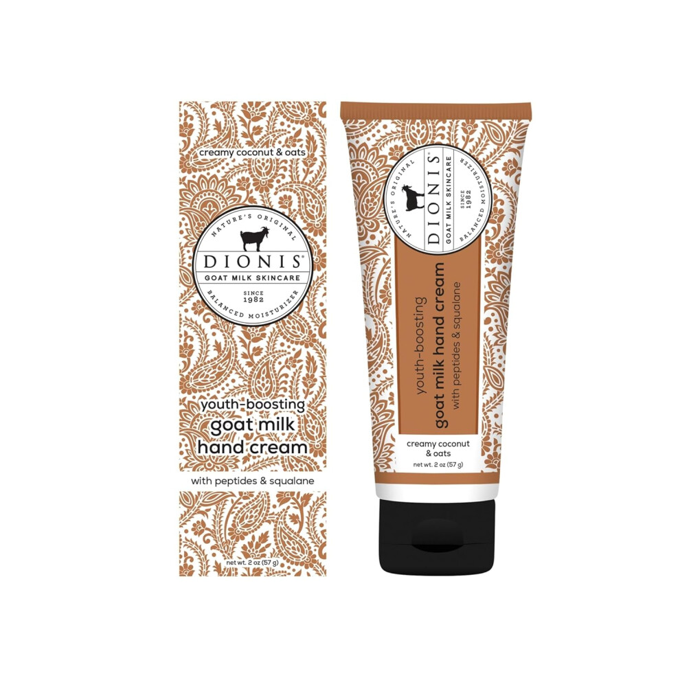 Dionis Cream Youth Boosting Goat Milk Hand 2Oz With Peptides And Squalane For More Vibrant And Healthy Skin Coconut Oats
