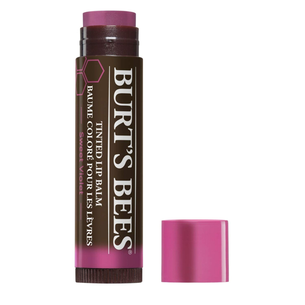 Burts Bees 100 Natural Tinted Lip Balm Sweet Violet with Shea Butter  Botanical Waxes  1 Tube