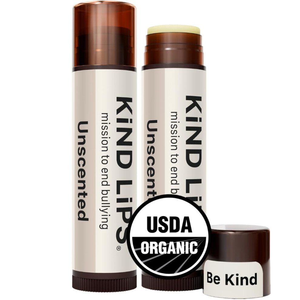 Flush Kind Kind To Your Skin, Kind To Your Planet Kind Lips Usda Organic Unscented Lip Balm 2 Pack Fragrancefree Moisturizing Lip Care With Beeswax Coconut Oil Nontoxic Balm For Sensitive Skin
