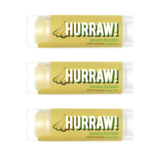Hurra! Bananen-Lippenbalsam im 3er-Pack: Bio-zertifiziert, vegan, tierversuchs- und glutenfrei. GVO-frei, 100 % natrliche Inhaltsstoffe. Frei von Bi