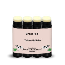 Rindertalg-Lippenbalsam, 100 % grasgeftterte Bio-Tierpflege, natrliche Hautpflege von Carnivore Beauty, feuchtigkeitsspendend (4er-Pack), Schwarz