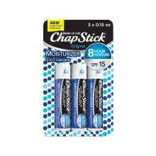 ChapStick Moisturizer Original Lip Balm Tubes SPF 15 and Skin Protectant 015 Oz 3 Count Pack of 1