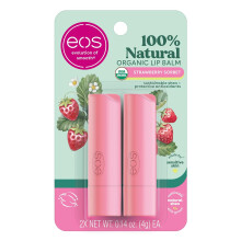EOS, Bio 100% natürlicher Shea-Lippenbalsam, Erdbeer-Sorbet, 2er Pack, je 0,14 Unzen (4 g)