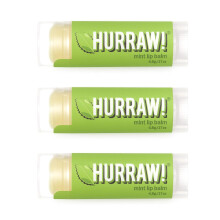 Hurra! Minz-Lippenbalsam im 3er-Pack: Bio-zertifiziert, vegan, tierversuchs- und glutenfrei. GVO-frei, 100 % natrliche Inhaltsstoffe. Frei von Biene
