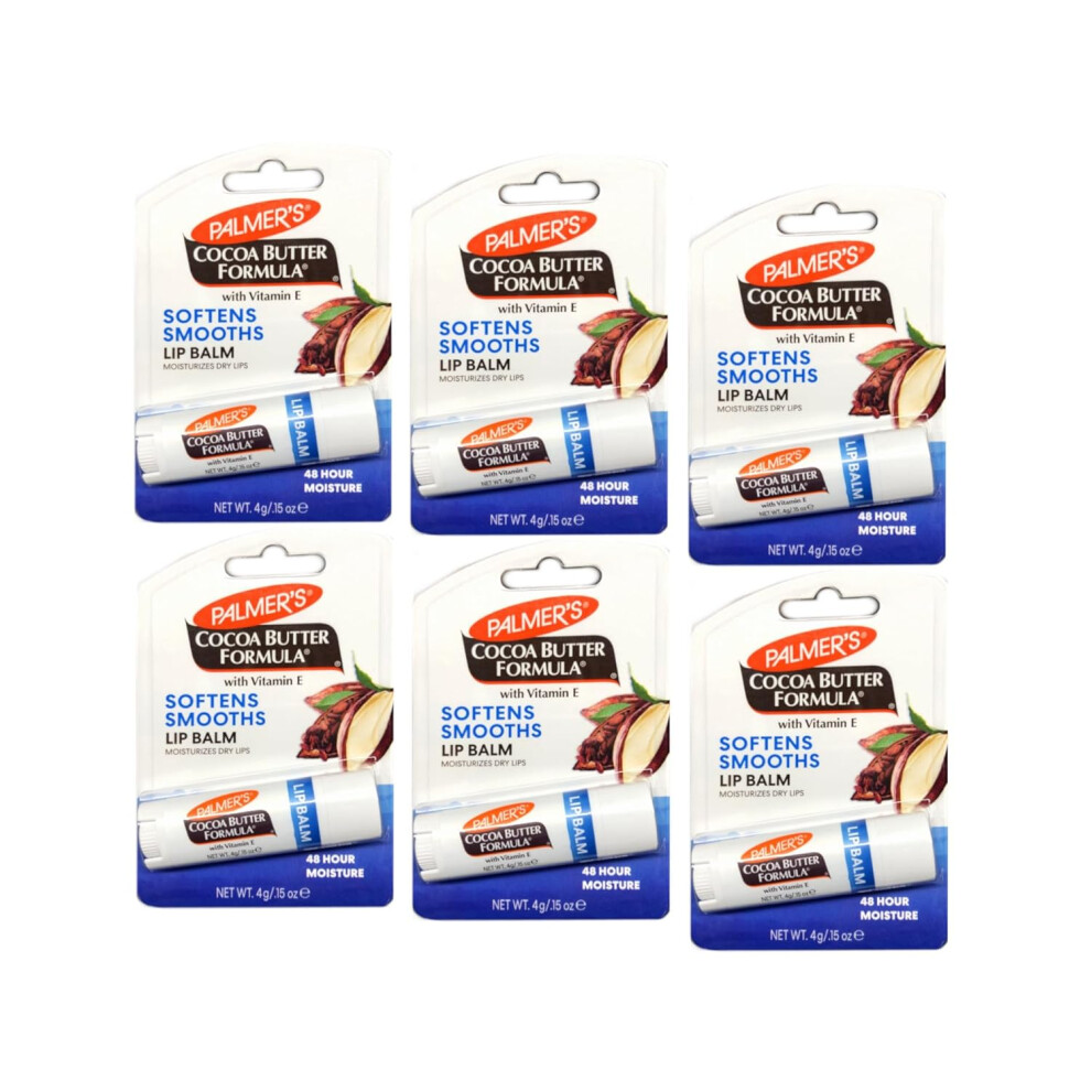 Palmers Cocoa Butter Formula Moisturizing Lip Balm 015 oz Pack of 6