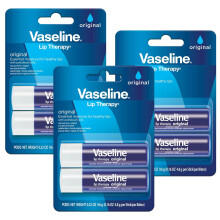 Vaseline Lip Therapy Care Nutrio original de ao rpida, ideal para lbios rachados, rachados ou danificados, blsamo labial, pacote com 3 uni