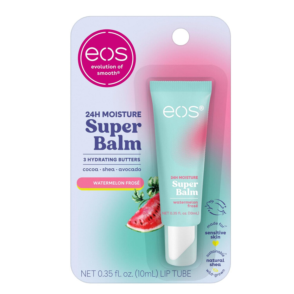 Photos - Lipstick & Lip Gloss E.O.S. eos 24H Moisture Super Balm Watermelon Fros Lip Mask Day or Night Lip Treatment Made for Sensitive Skin 035 fl oz 