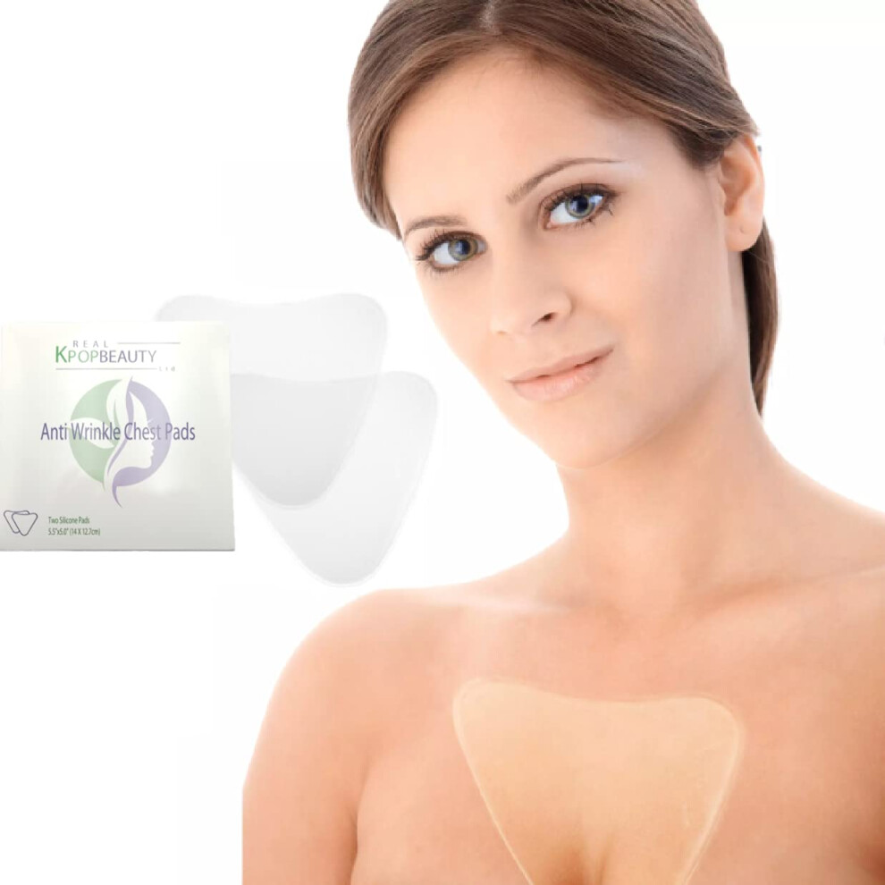 Anti Wrinkle Chest Pads  Set of 2 Reusable Decollete Pads  100 Medical Grade Silicone  Reduce Remove and Prevent Wrinkles and Aging Skin