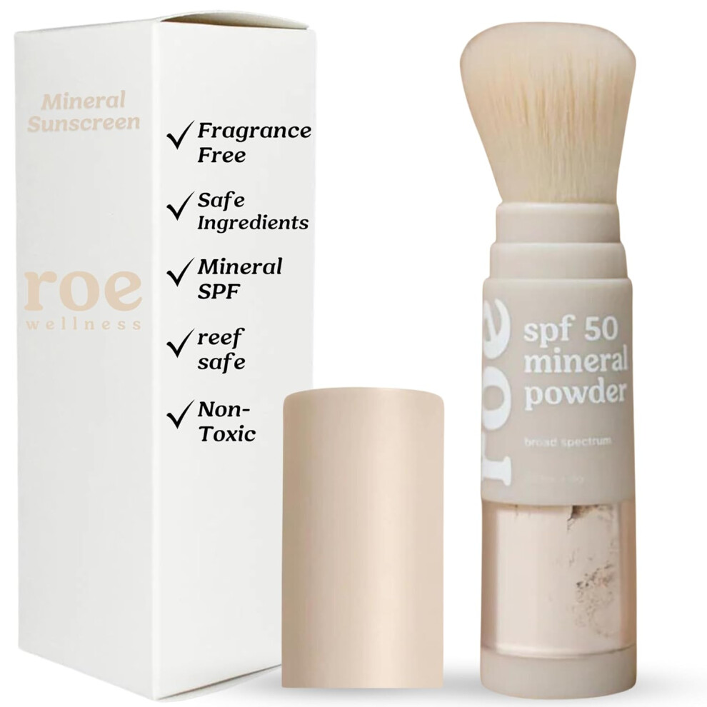 Photos - Sun Skin Care Kids SPF 50 Brush On Mineral Sunscreen Powder ReefFriendly Easy to Apply for Kids Babies Parents