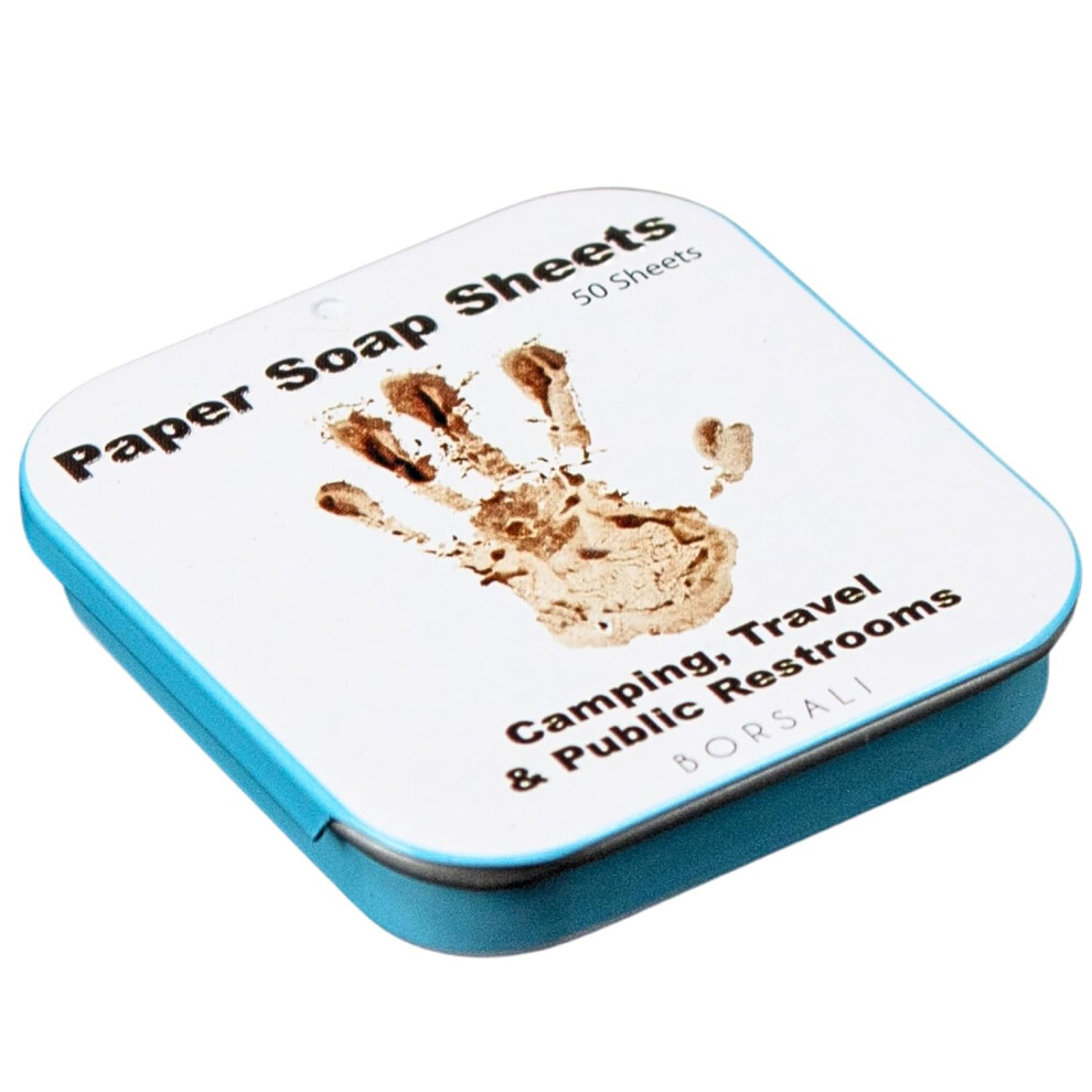 Borsali Papieren Zeepblaadjes - Voor Op Reis - Draagbare Oplosbare Droge Zeepblaadjes; Voor Kamperen En Reizen In Openbare Toiletten; 1 Doos Met-image