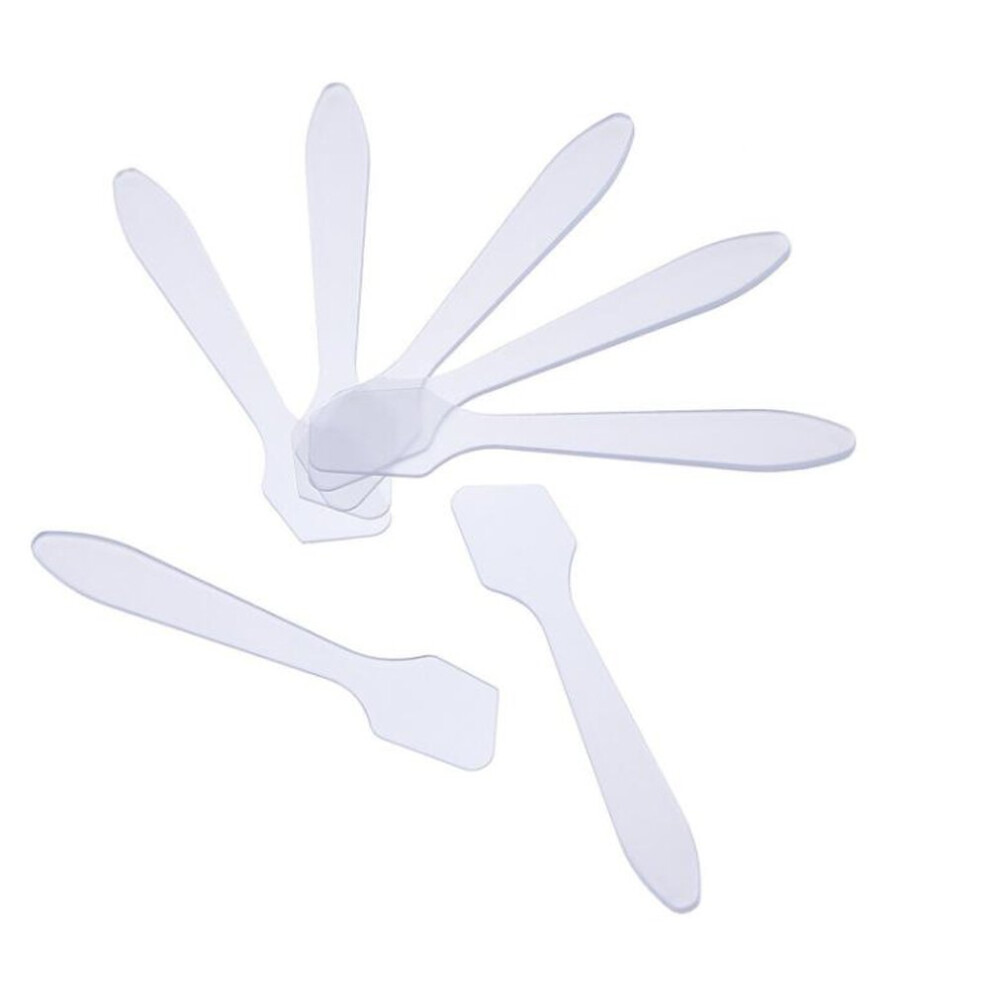 Astrqle Cream 100 Pcs Disposable Plastic Frosted Cosmetic Mask Spoon Clear Makeup Facial Mask Spatula Scoop For Easy Mixing And Sampling