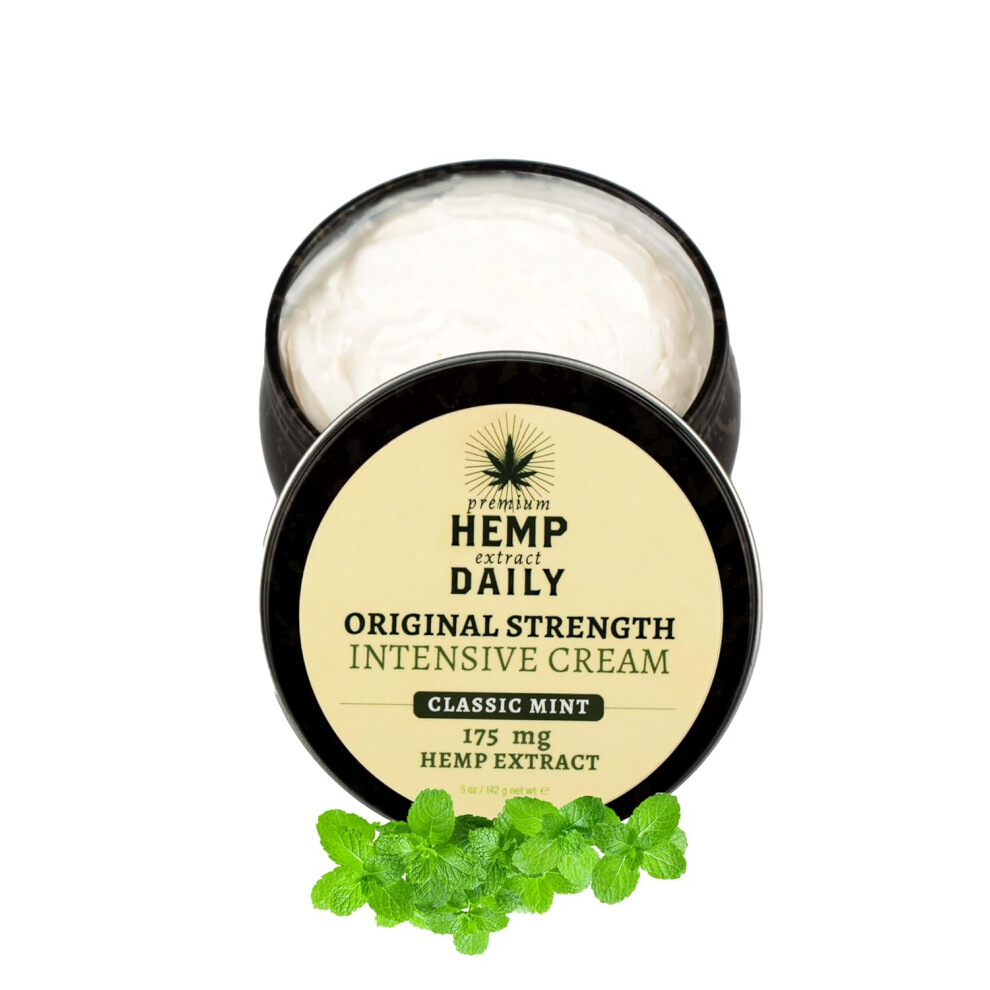 Premium Hemp Extract Hemp Daily Intensive Cream Hemp Cream With Essential Oils Vegan Organic Ingredients 50 Ounces Classic Mint