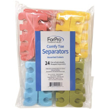 ForPro Professional Collection Bequeme Zehenspreizer, verschiedene Farben, luxurise Pedikre-Zehenspreizer aus Schaumstoff, einzeln verpackt, 24 Paa