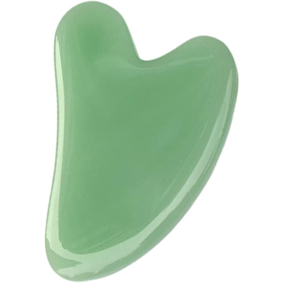 Raschietto Sintetico Per Massaggio Del Viso A Forma Di Cuore In Pietra Guasha Verde Per Il Corpo, Per Kit Viso Unisex Con Pietra Guasha.-image
