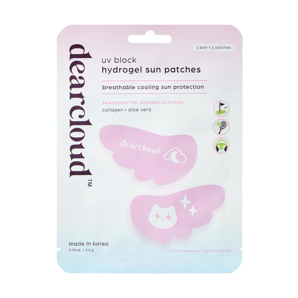 Dearcloud Uv Block Hydrogel Sun Patches Korean Skincare Sunscreen For Face Under Eyes 1 Pair 2 Patches