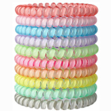 Hodooly Haarschmuck in Candy-Farben: 10 Stück Spiral-Elastics, Bunte No-Crease Telefonkabel Haargummis
